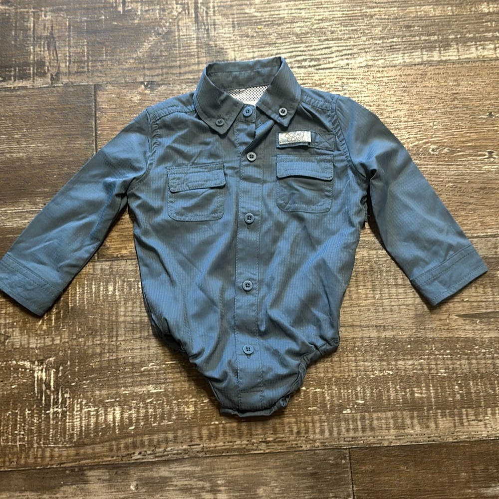 Ocean Coast long sleeve button down onesie size 6 month